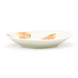 5-1/4" Round Ceramic Plate, White, Red