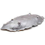 16" x 7" Leaf Ceramic Serving Platter, Green, Brown