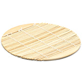 6.5" Round Bamboo 3-Piece Soba Mat Set with Bamboo Mat, Brown