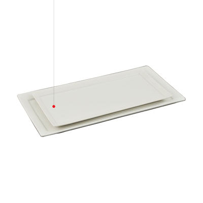 10.5" x 5" Rectangular Porcelain Plate, White