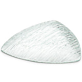 11.2" Triangular Textured Glass Plate, Clear