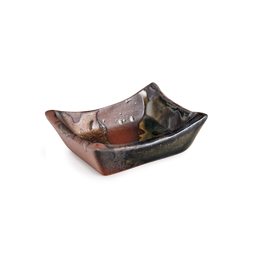 3" x 2-1/4" Rectangular Plate, Brown, Green