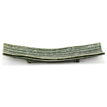 12.75" x 4" Ceramic Plate, Green