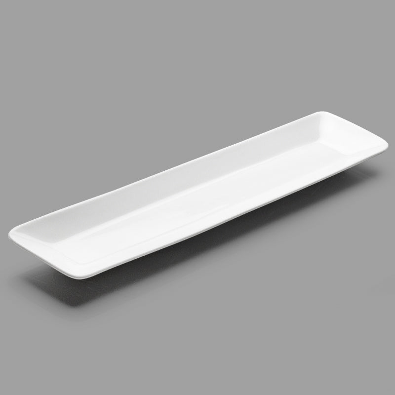 17-1/4" x 3-1/2" Rectangular Porcelain Plate, White