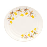 6-Piece Plate Set, White — Floral Design