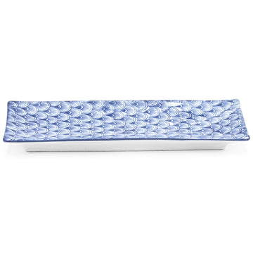 10.25" x 4.25" Rectangular Ceramic Plate, Blue