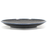 10" Round Ceramic Plate, Black, Blue