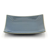 8.25" Square Ceramic Plate, Blue, Gray