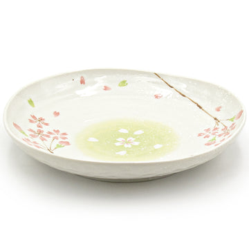 8.85" Ceramic Plate, Beige, Pink — Sakura Design