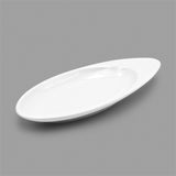 5.75" x 2.25" Oval Ceramic Plate, White