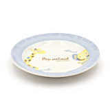4.75" Ceramic Plate Set, Blue, Pink — Giraffe & Elephant Design