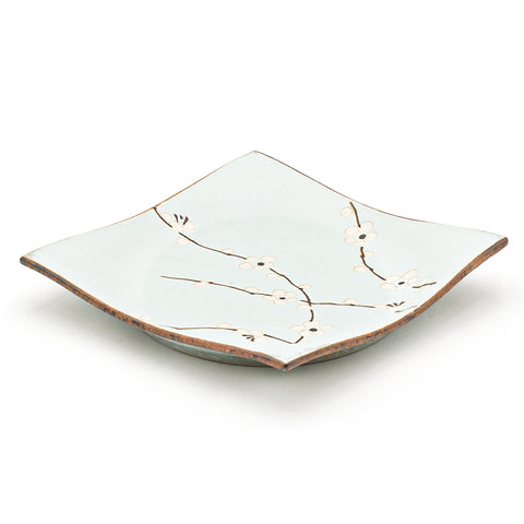6.85" Square Ceramic Plate, Light Celadon Mint