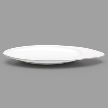 10" x 4" Oval Ceramic Plate, White