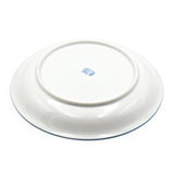 8.5" Round Ceramic Deep Plate, Blue — Floral Design