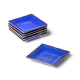 4.25" Square Ceramic 6-Piece Plate Set, Blue