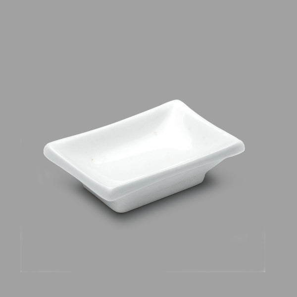 4" x 2-1/2" Rectangular Porcelain Plate, White