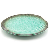 11" x 10.75" Irregular Ceramic Plate, Emerald, Green