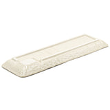 13" x 4" Rectangular Ceramic Serving Platter, Beige, Blue