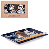 8" Rectangular Divided Plate with Chopsticks, Blue