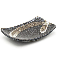 7¼ × 4¾ in Charcoal & Brown Ceramic Rectangular Plate — S27-AA