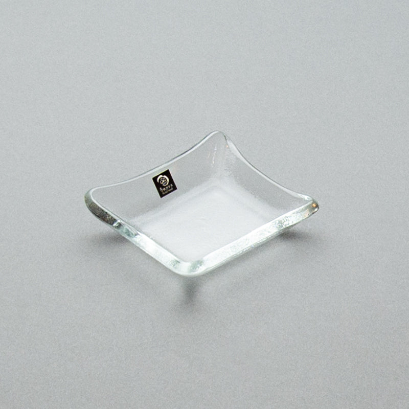3.31" x 2.88" Rectangular Glass Tray with Tray, Clear