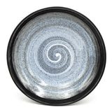9" Ceramic Deep Plate, Black, White, Gray