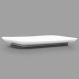 13.75" x 7.5" Rectangular Porcelain Plate, White