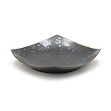 7-1/2" Square Plate, Black — Floral Design