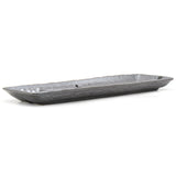 13" x 4" Rectangular Ceramic Serving Platter, Dark Brown, Black
