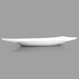 10" x 3.75" Rectangular Porcelain Plate, White