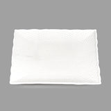 7¼″ White Porcelain Square Plate — Textured Surface