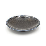 4.75" Ceramic Plate, Dark Brown, Blue