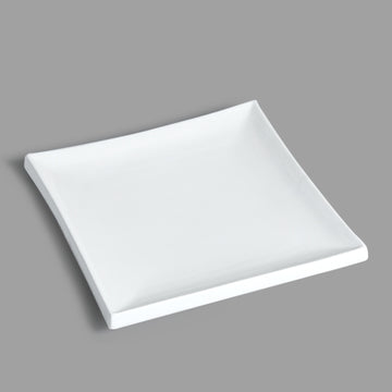 7-3/4" Square Porcelain Plate, White