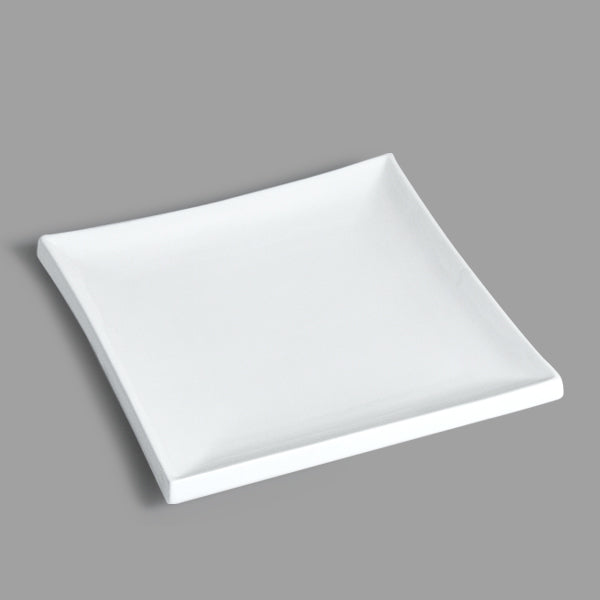 7-3/4" Square Porcelain Plate, White