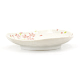 4.75" Oval Ceramic Plate, Beige, Pink — Sakura Design