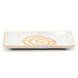 8.65" x 5" Rectangular Ceramic Plate, Gray, Yellow