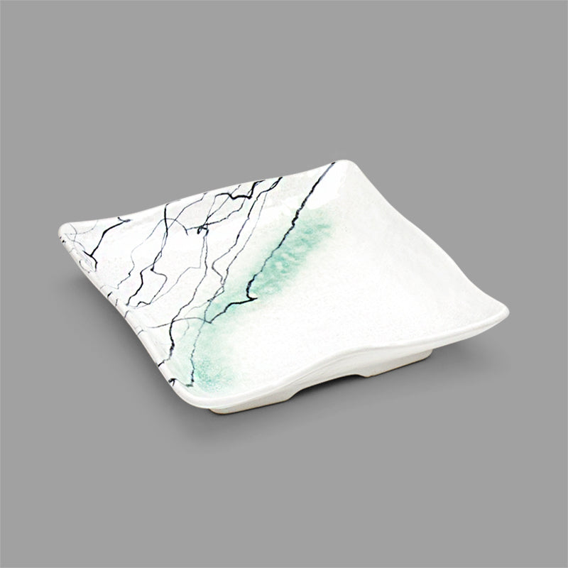 7" Square Plate, White