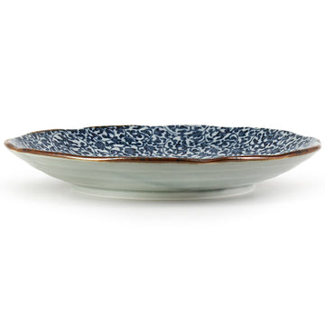 8-1/2" Round Plate, Blue — Vein Design
