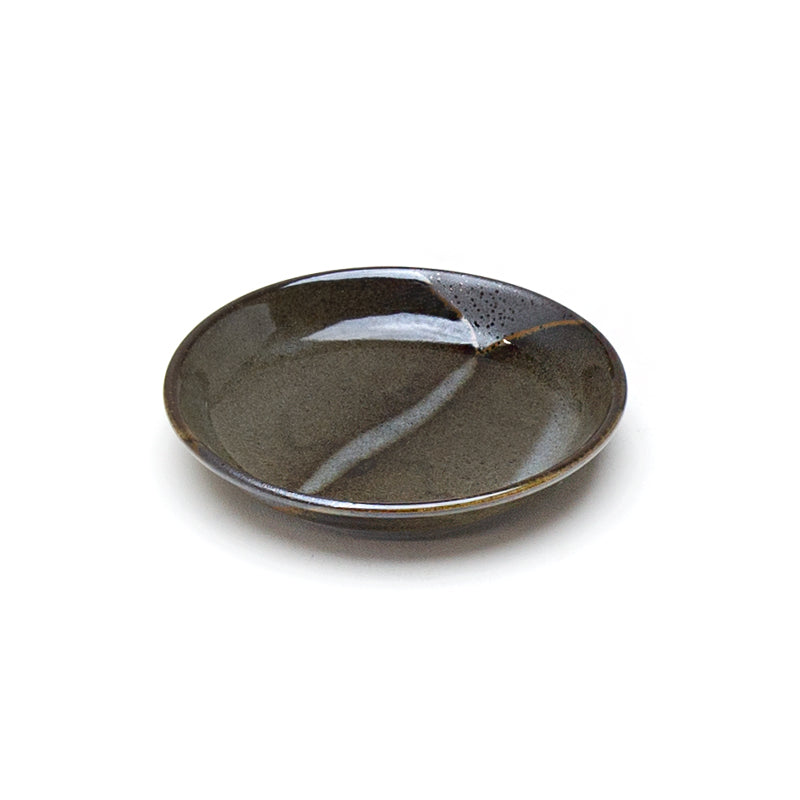 4-3/4" Round Plate, Black, Gray