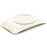 7.25" x 4.75" Rectangular Ceramic Plate, Beige, Brown