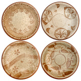 3-5/8" Round 4-Piece Plate Set, Brown