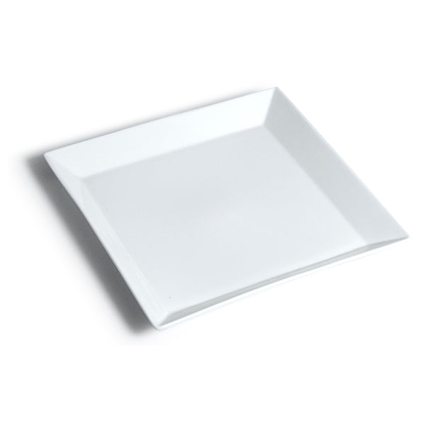 9" Square Porcelain Plate, White