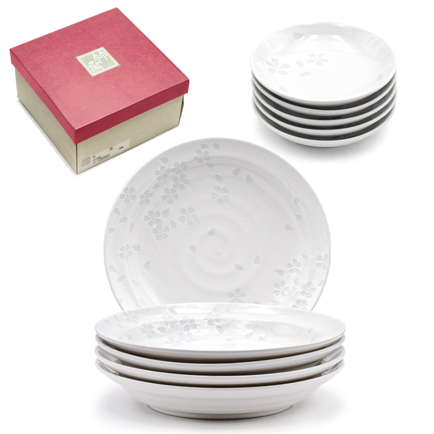 Ceramic 10-Piece Plate Set, White — Sakura Design