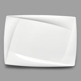 14" x 9.75" Rectangular Porcelain Plate, White