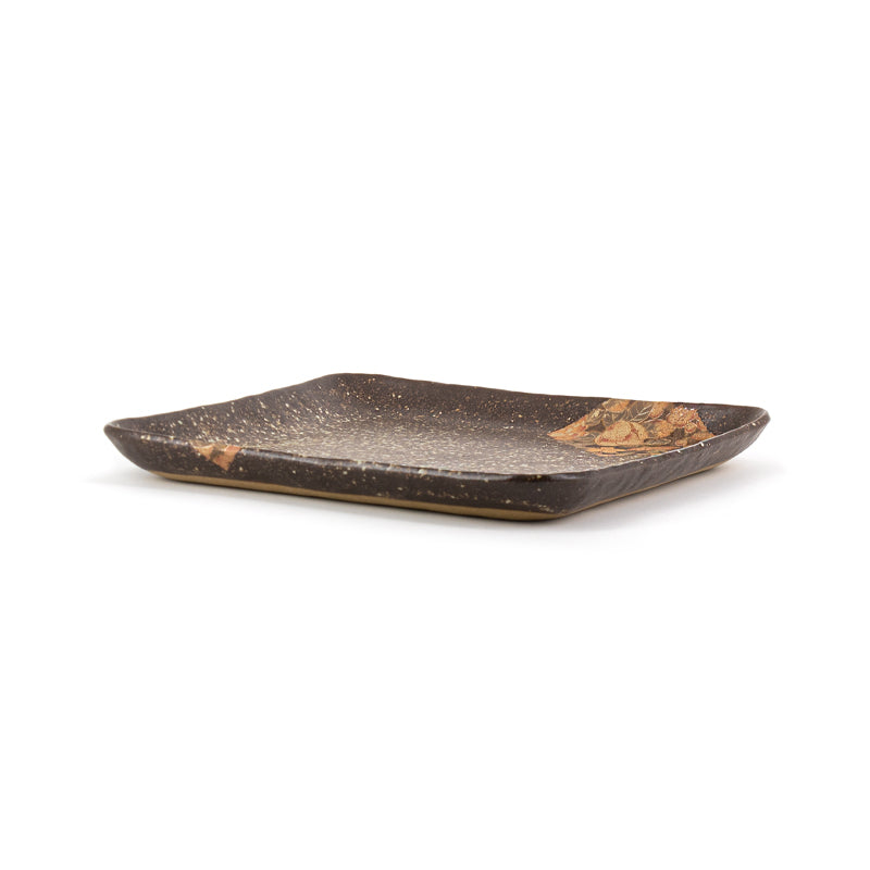 8" Square Plate, Brown