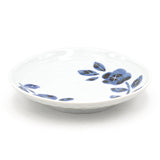 Ceramic, Bamboo 10-Piece Soba Plate & Cup Set with Bamboo Mat, White, Blue — Arabesque Design