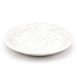 7" Ceramic Plate, White — Floral Design