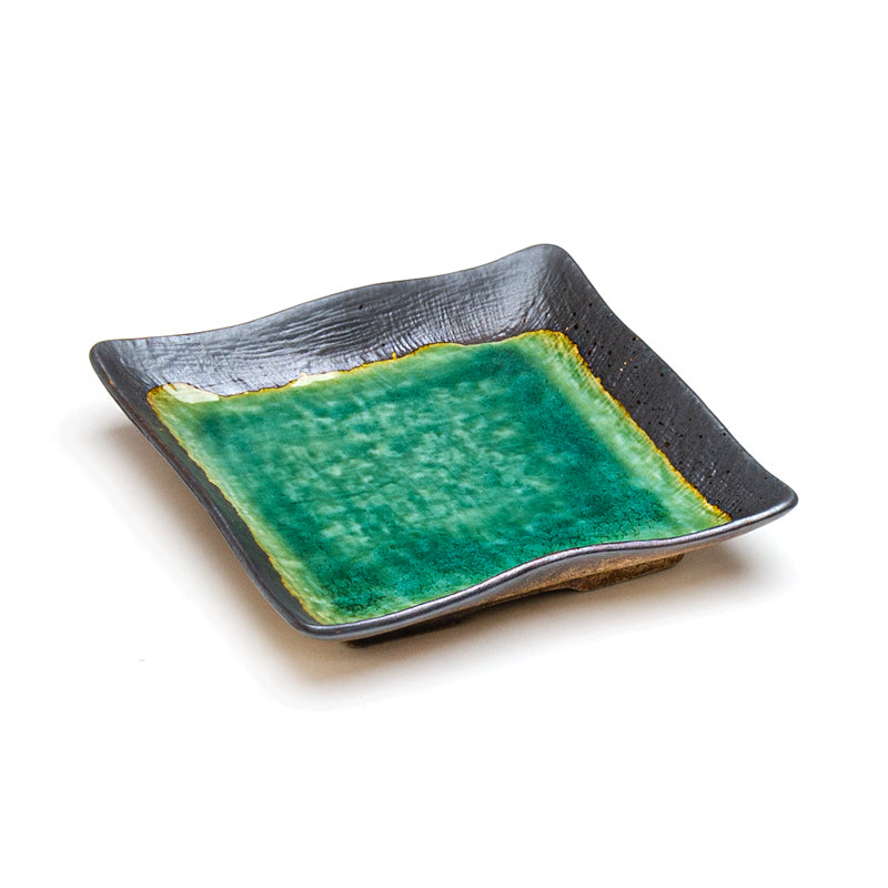 7-1/4" Square Plate, Black, Blue