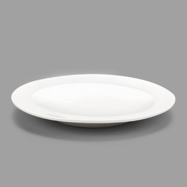 10.5" Round Porcelain Plate, White