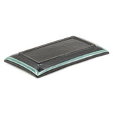 8.35" x 4.75" Rectangular Ceramic Plate, Dark Brown, Green